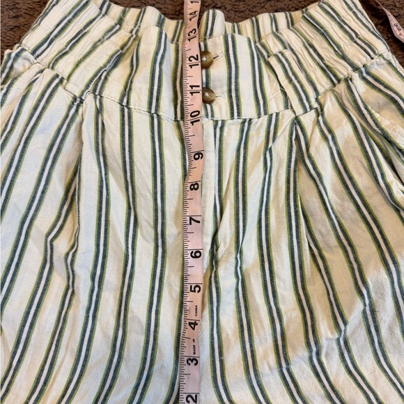 Urban Outfitters Sloan High Rise Tapered Linen Blend Crop Striped S - Picture 8 of 9